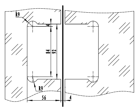 M601 hydraulic glass door hinge glass cutout