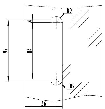 M611 hydraulic glass door hinge glass cutout